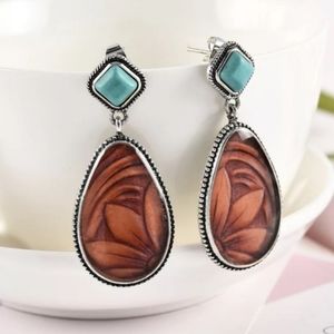 Boho 925 silver turquoise western earings